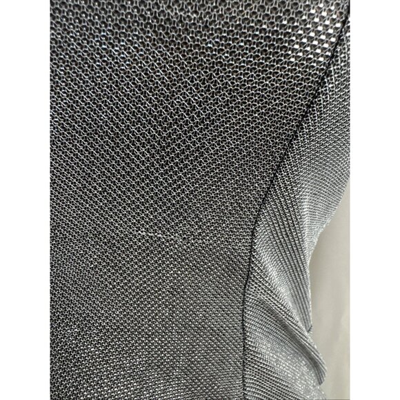 Silver Sparkly Tube Mini Dress With Side Slit - Picture 5 of 8